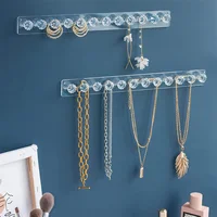 12/48/126 Hooks Transparent Acrylic Jewerly Storage Rack for Earring Necklace Hanger Holder Wall Mounted Display Stand Organizer