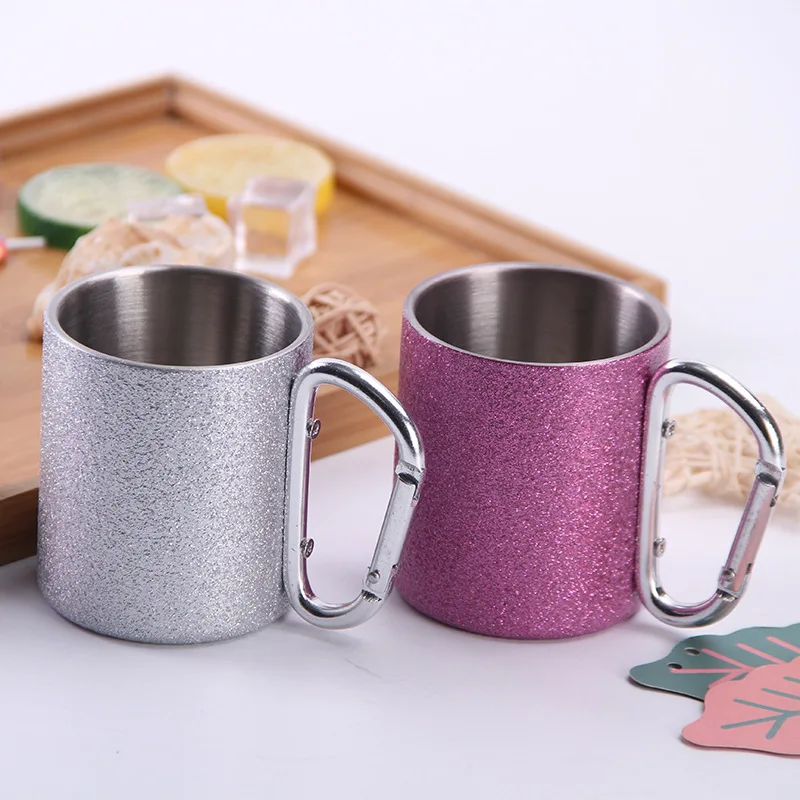 

450ml Double Wall Stainless Steel Coffee Mug Portable Climbing Mug Creative Outdoor Milk Tea Beer Cola Cup