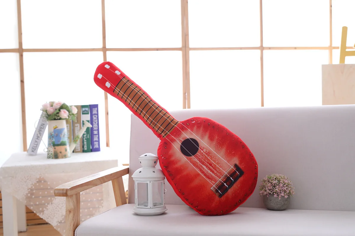 Модель гитары подушка в виде фрукта арбуз плюшевые игрушки пижамы полоса подушка подарок на день рождения для женщин