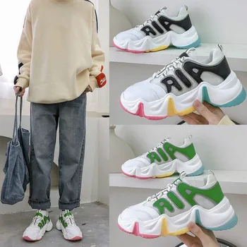 

2020 Fashion Women Sneakers Woman Casual Sport Shoe Sneakers Women's Sneakers Thick Chunky Shoes Breathable Leisure Women Shoes