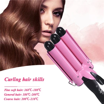 

3 Barrels Hair Curling Iron Automatic Perm Splint Ceramic Hair Waver Rollers Styling Tools 2020 Triple Barrel Hair Styler Wand