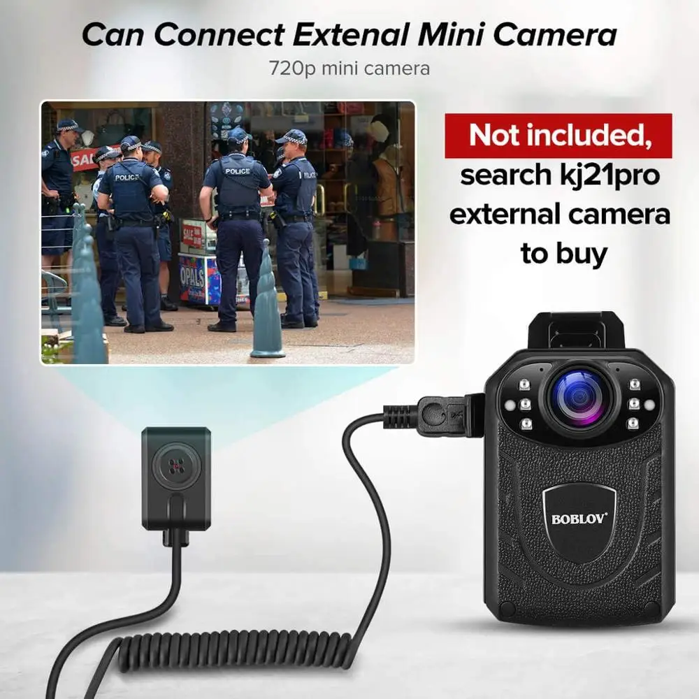 Boblov KJ21 Pro Body Worn Camera HD 1296P DVR Video Security Cam IR Night Vision Wearable Mini Camcorders police camera