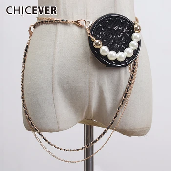 

CHICEVER Korean Sequins Crossbody Bag For Women Patchwork Pearl Clothing Accessories Handbag Female Casual Fashion New 2020