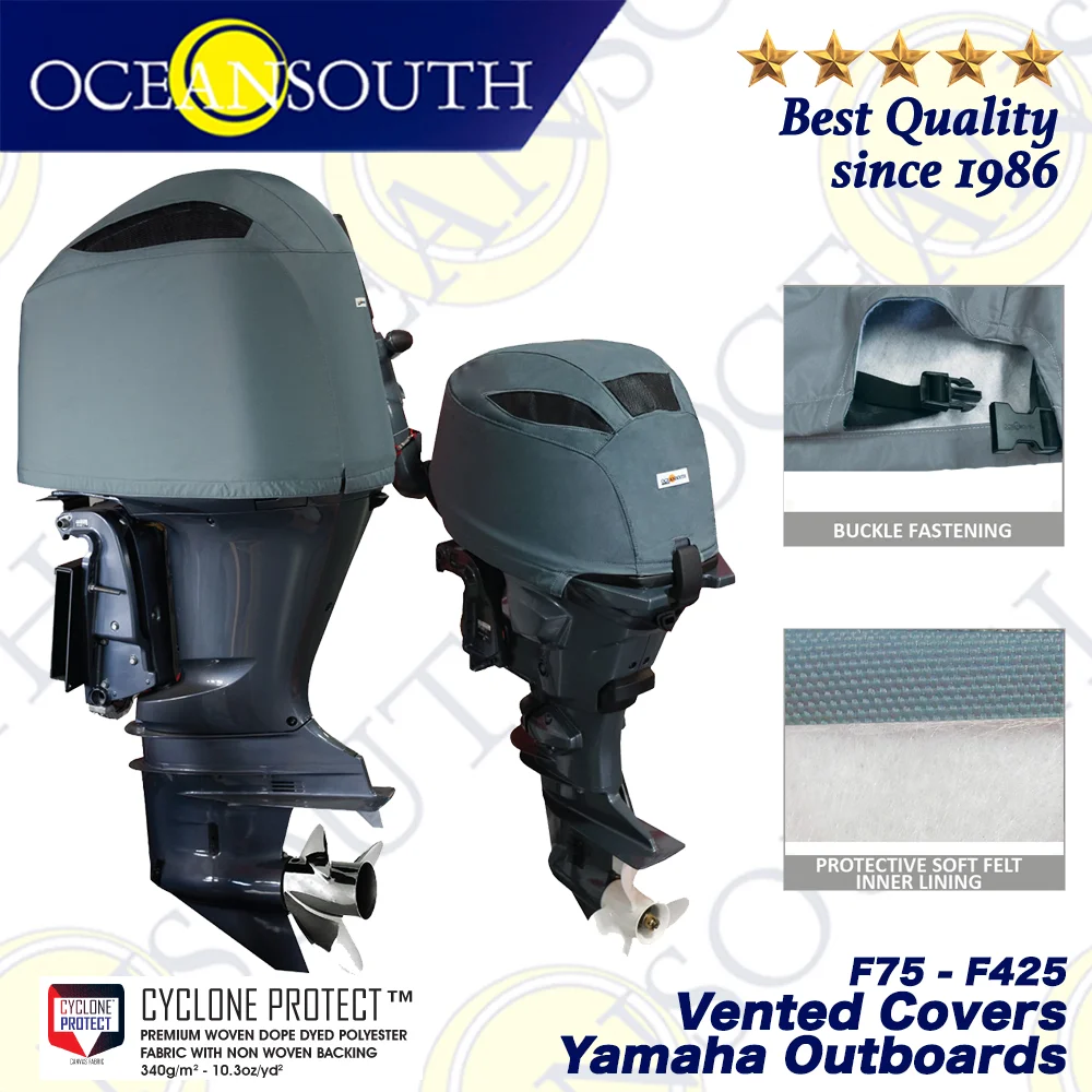 Outboard Motor Cover Oceansouth Vented Covers for YamahaMotor Outboards Engine Professional Marine Yacht Boat Accessories UV Waterprotection 75-425HP