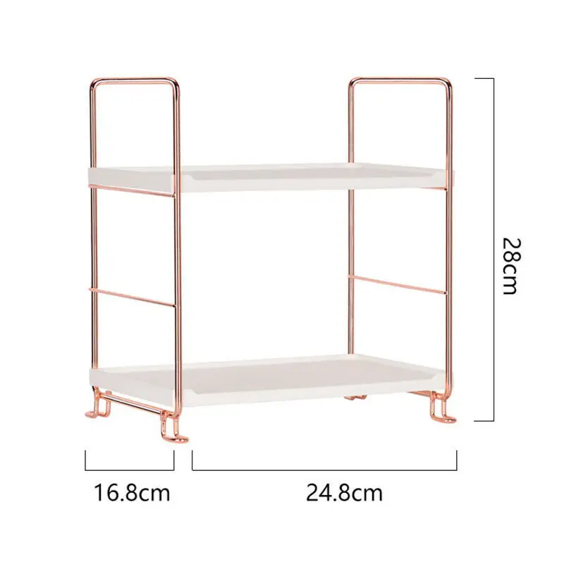 Скандинавский Настольный Железный художественный органайзер, стеллаж для хранения, многофункциональный органайзер для кухни и ванной комнаты, украшение, розовое золото/серебро - Цвет: Rose Gold S
