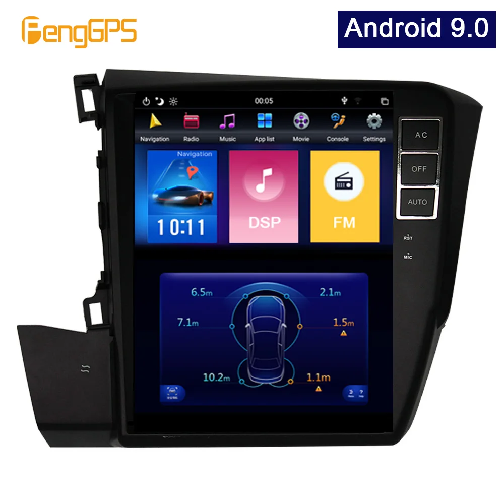 4G 64G PX6 Android 9,0 автомобильный Радио Tesla вертикальный экран для Honda Civic 2012- аудио плеер In-dash Carplay gps навигация