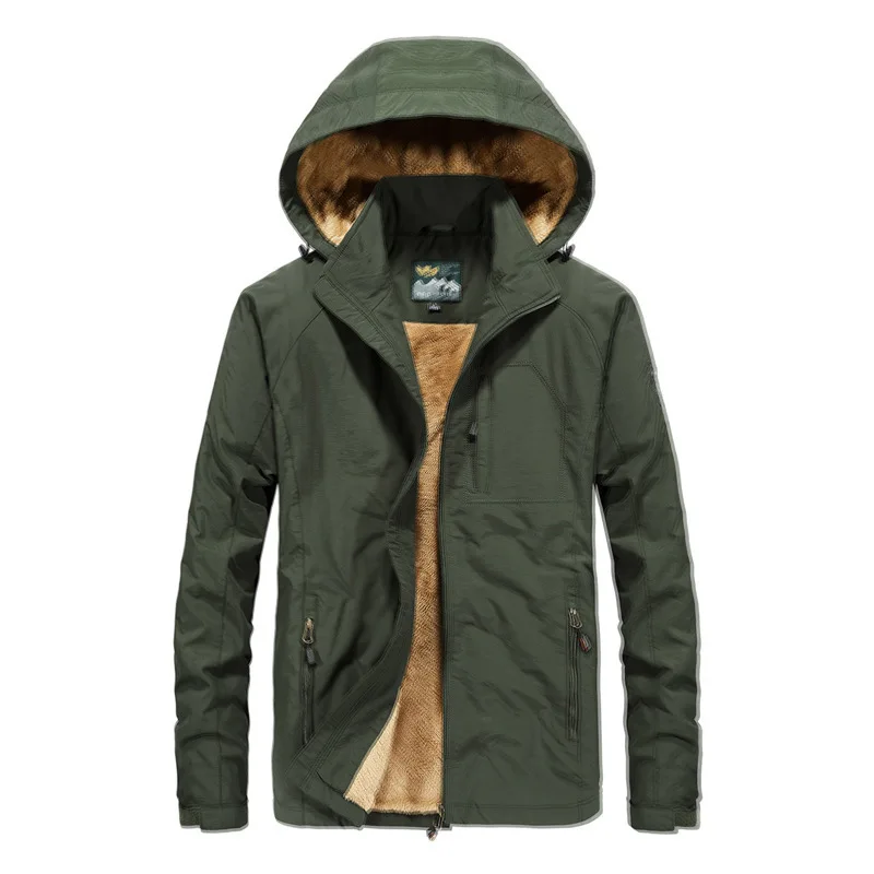

winter coat man Jacket Winter Plus Velvet Thick Warm Hooded Waterproof winter clothes Jacket Men's ZD868