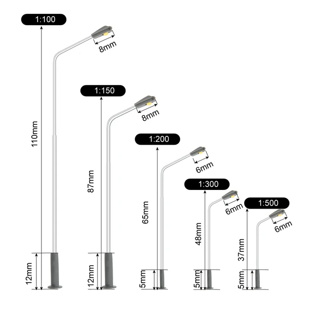 HO N Scale Model Street Lamp 3V Led Lighting For Train Landscape Building Architecture Layout Scenery 3