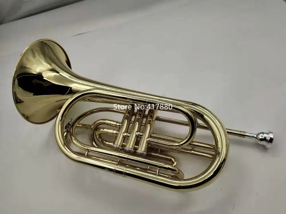 MARGEWATE Bb Marching Trombone Brass Nickel Plated Professional Musical Instrument With Case