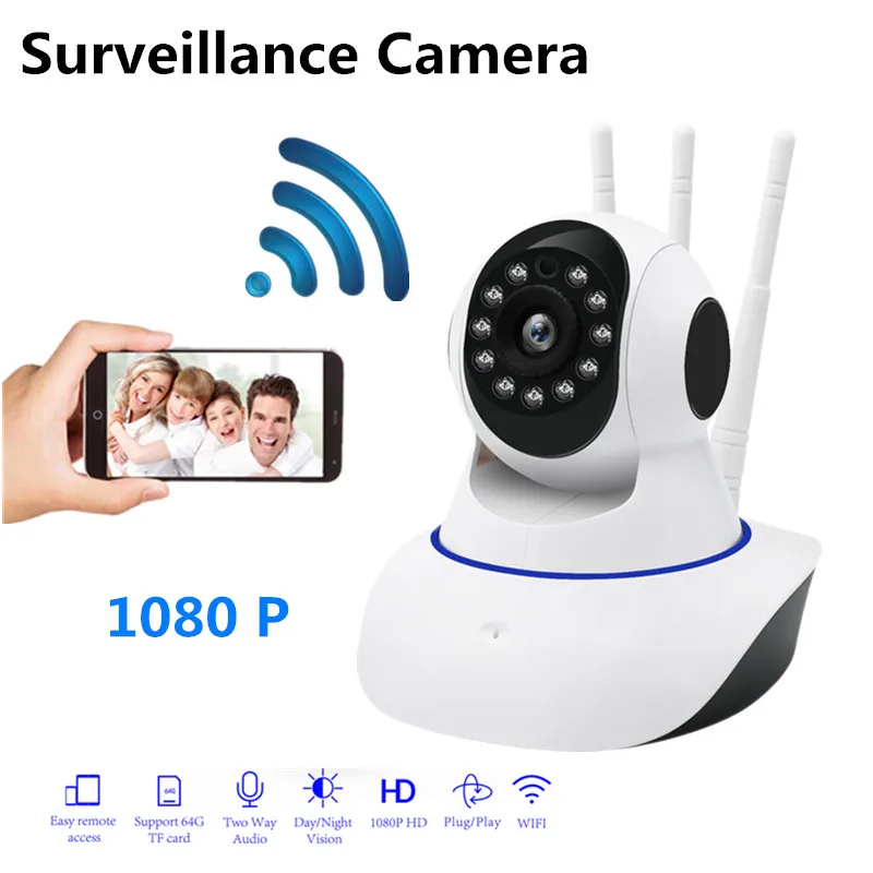 Беспроводная домашняя ip-камера безопасности 1080 P наблюдения Wifi ночное видение