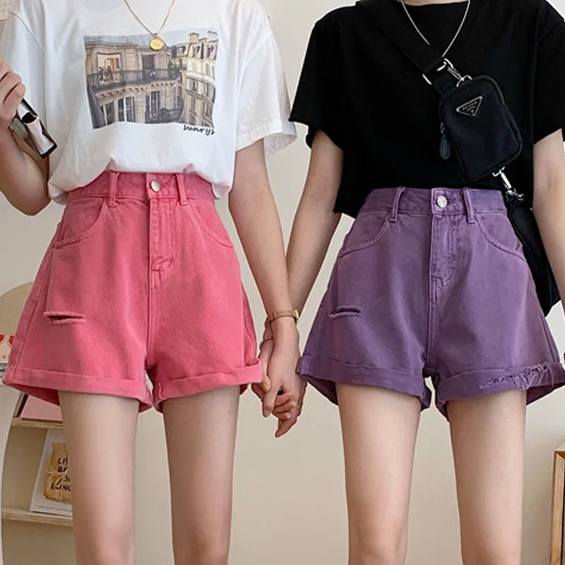 Simple Things High Waisted Shorts in Purple