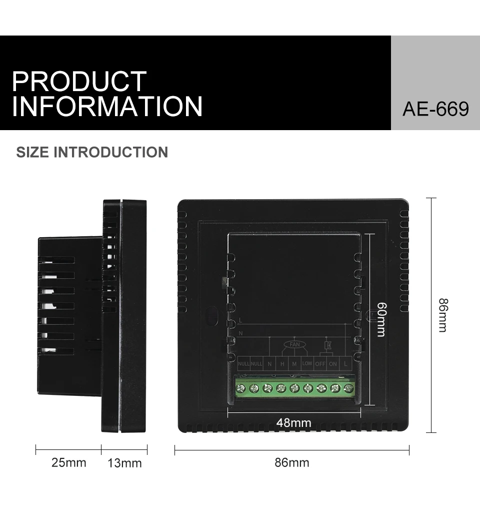 AE-669-K сенсорный экран светодиодный регулятор температуры центральный кондиционер Wi-Fi термостат приложение контроль температуры