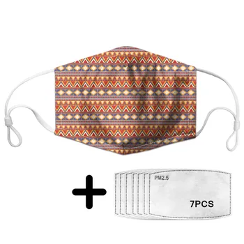 

Bohemian Style Print Anti Dust Mask Activated Carbon 7 Filter Windproof Adult Mask Face Reusable Mouth Masks Outdoor Protective