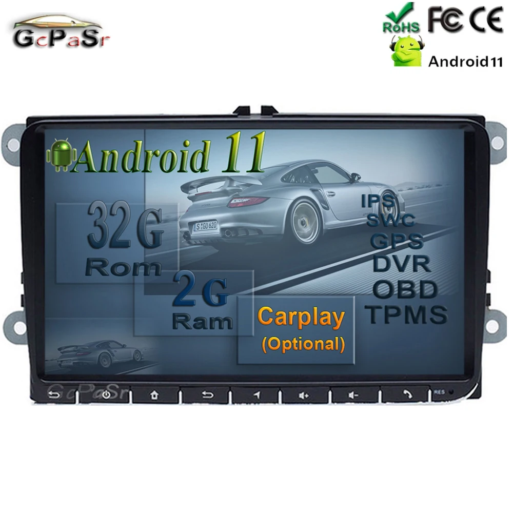 Автомагнитола на Android 11 для VW/Volkswagen/Golf/Polo/Tiguan/Passat/b7/b6/leon/Skoda/Octavia стерео-система