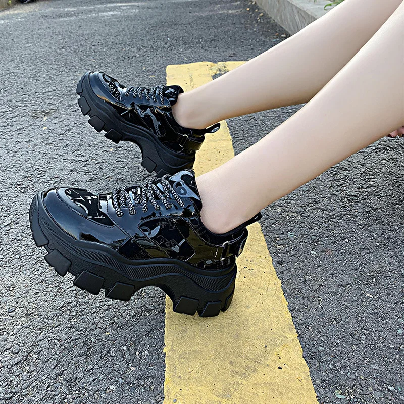 Г., модная женская повседневная обувь кроссовки, увеличивающие рост женские блестящие кроссовки на платформе, прогулочная обувь, zapatillas mujer