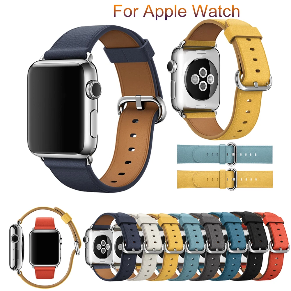 

Ремешок кожаный для Apple Watch series 7, 6, 4, 3, 2, 1