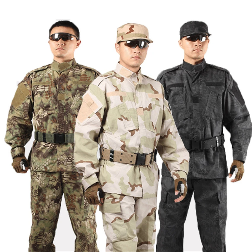 

Adult Man Military Uniforms Tactical Combat Army Hunting Clothes Camouflage ACU Special Forces Militar Soldier Suit Coat Pants