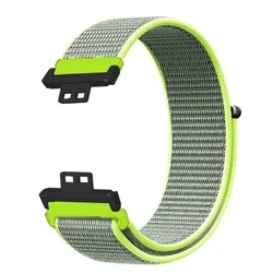Nylon Watch Loop Band Strap - Durable Replacement Wristband for Huawei Watch Fit (Flash Yellow)