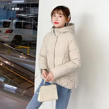

Casual Short Style Solid Hooded Outdoor Down Jacket Winter Windproof Warm Cotton Clothing Women Thermal Down Coat Girl