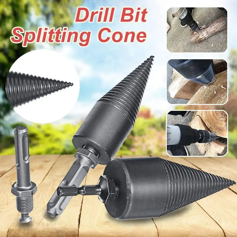 

Durable 32mm/42mm High Speed Firewood Machine Drill Wood Cone Reamer Punch Driver Drill Bit Split Drilling Tools