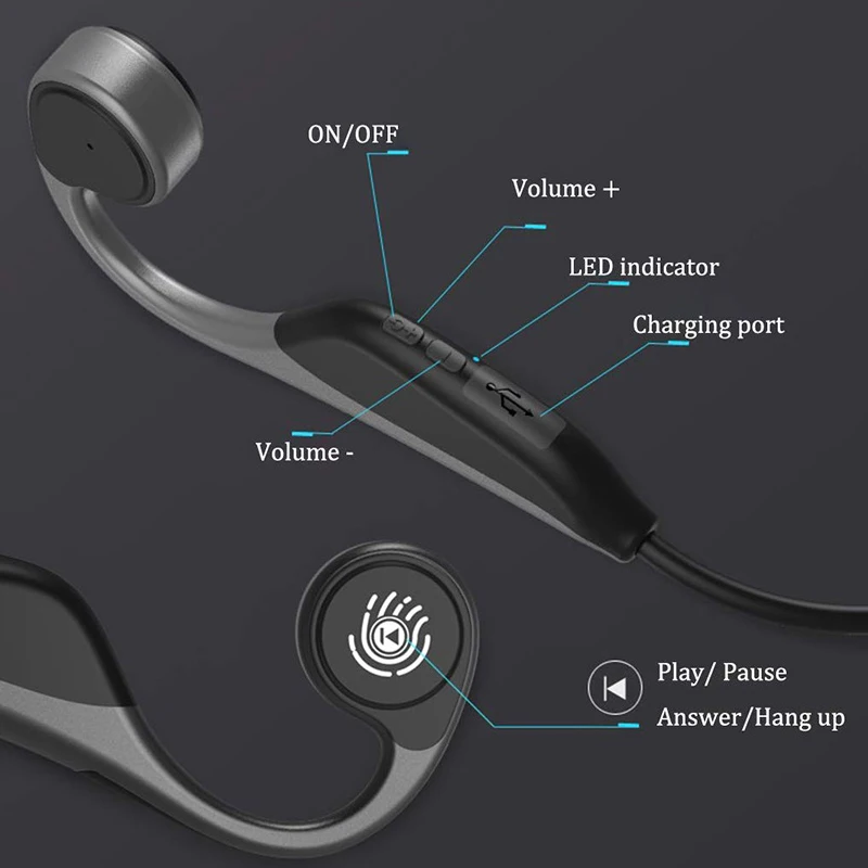 Оригинальные наушники V9 Bluetooth 5 0 костная проводимость гарнитура Беспроводные