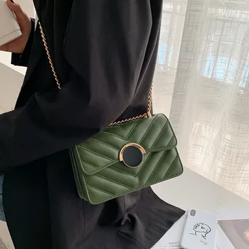 

Fashion Quilted Stripe Handbag Women Leather Shoulder Bag V Chain Small Messenger Bags Crossbody Designer Ladies Handbags Luxury