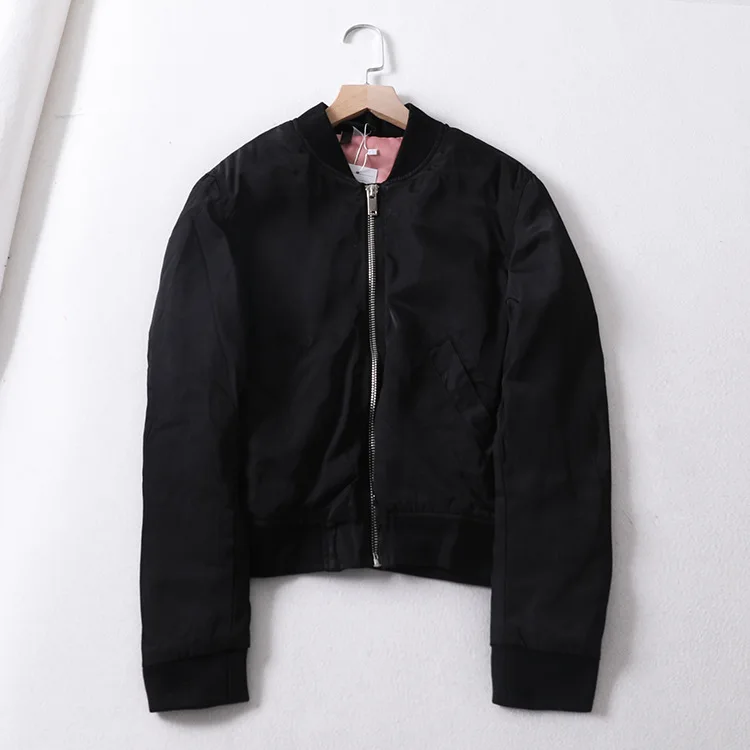 

One's Versatile Harajuku-Style Stand Collar Baseball Uniform Thin Pilots Jacket Cotton Coat Women's Entity