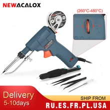 

NEWACALOX 110V/220V 60W US/EU Hand-Held Internal Heating Electric Soldering Iron Automatically Send Tin Gun Welding Repair Tool