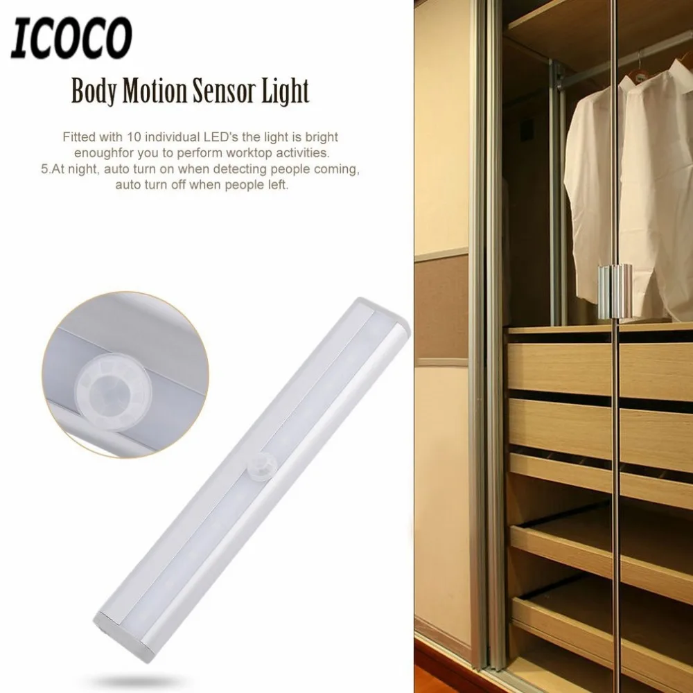 High Bright TDL-7120 10 LED IR Infrared Motion Detector Wireless Sensor Lighting Closet Night Lamp Cabinet Wardrobe Light