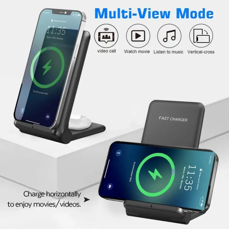 Carregador sem Fio Doca de Carregamento Rápido para Iphone para Apple 2 em 1 Dobrável Estação Airpods Iphone 12 11 Pro x xs xr 8 Huawei 20w 6 Cheap Carregadores sem Fio