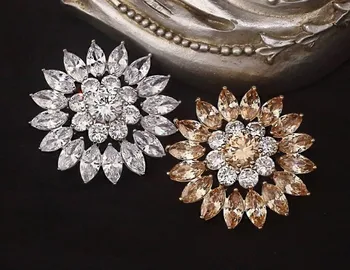 

New 1lots=5 pieces Metal Rhinestone Clothing Overcoat jacket coat Buttons Decoration Shirt Sweater button Size30mm Free shipping