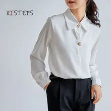 

Chiffon Shirts Women 2021 White Female Office Lady Blouses Button Ladies Loose Tops Long Sleeve Elegant Blusas Femme 2021