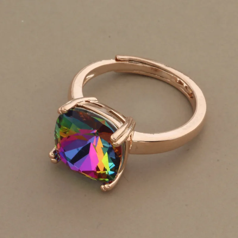 Wedding Ring Jewelry Trend Luxury Square Shape Classic Design for Women Party