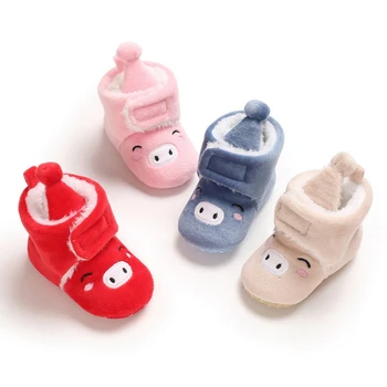 

Newborn Infant Baby Girls Snow Boots Winter Warm Cartoon Soft Sole Bootie Shoes Cute Cotton Boot Shoes 0-18M