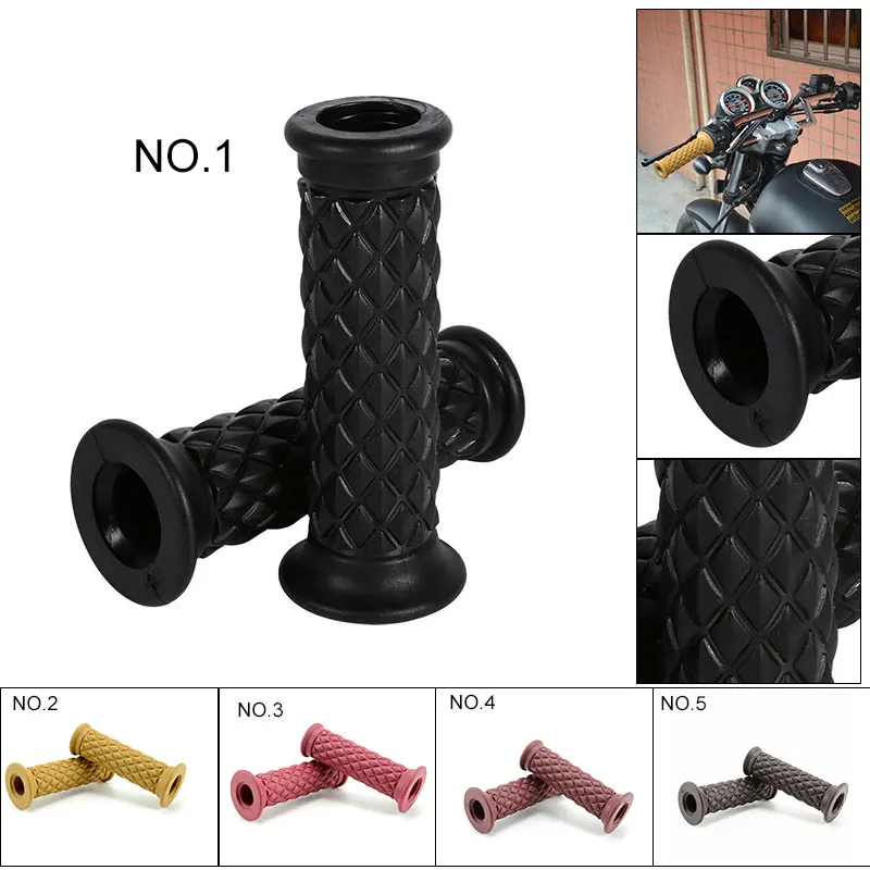 DERI 1Pair Motorcycle 7/8&quot22mm Handlebar Hand Grips Rubber Handle Bar motorcycle bike handle grips for Honda Yamaha | Автомобили и