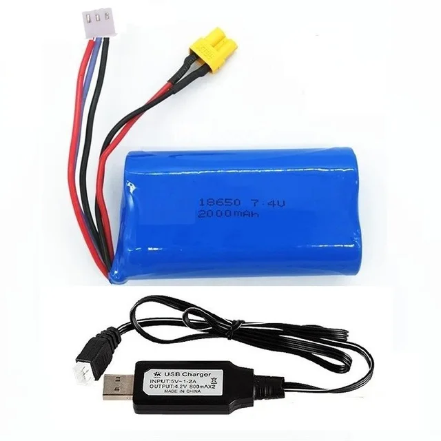 Ewellsold HUINA 580 1580 1583 Запчасти Аксессуары 7 4 V 2000mAh Lipo батарея XT30 разъем 1580-005 | Игрушки и