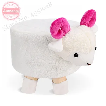 

2020New Cartoon Wood Washable Soft Cloth for Baby Child Stool Cute Dotomy Pouffe Ottoman Tabouret Bench Strong Bearing