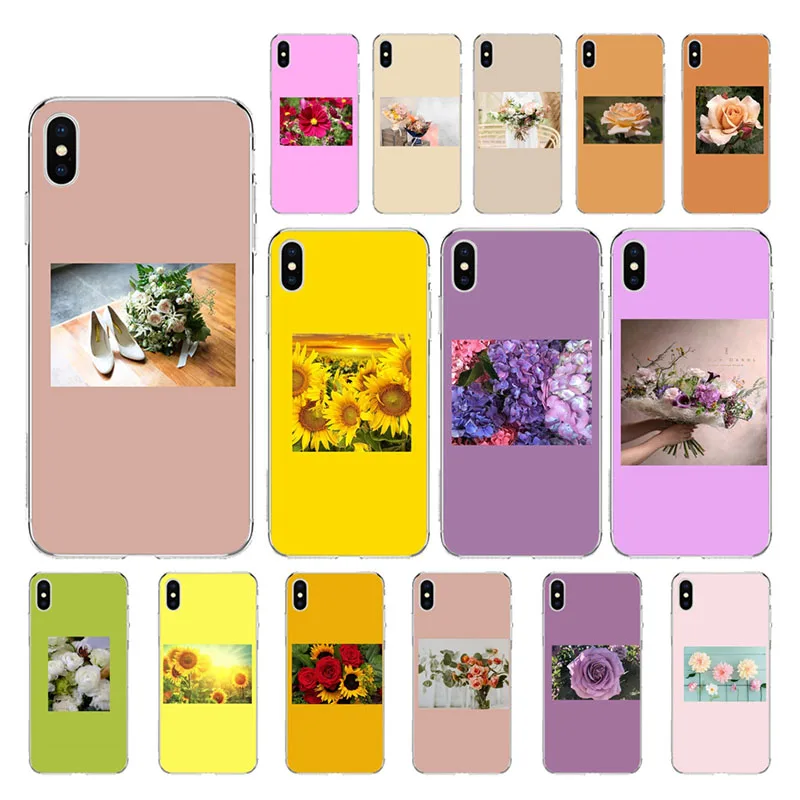 Great art prints blooming flowers Sunflower Rose Phone Case for Apple iPhone 7 8 6 6S Plus X XS MAX 5 5S SE XR Cover | Мобильные