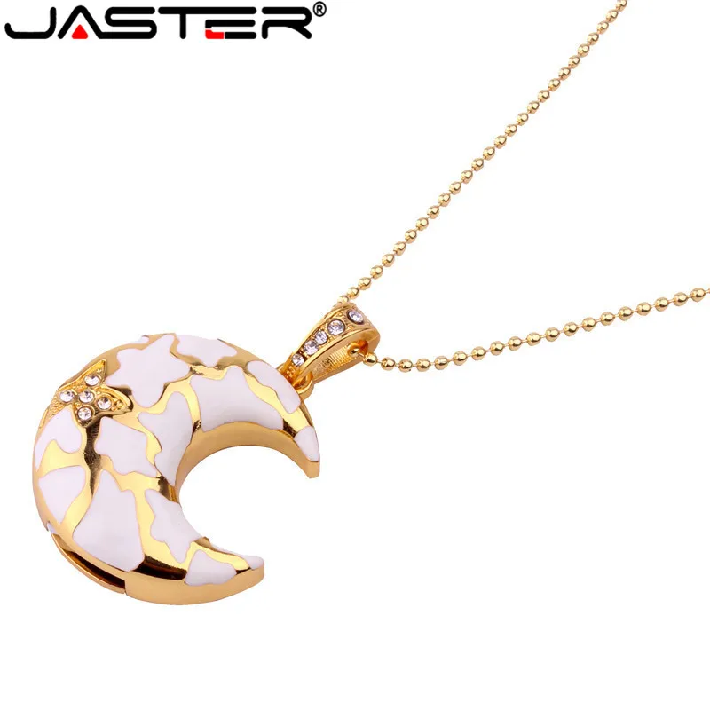 JASTER Кристальный usb флэш-накопитель 4 ГБ 8 ГБ 16 ГБ 32 ГБ 64 Гб ювелирное ожерелье Луна Звезда Ручка привод usb-флэш-накопитель подарки