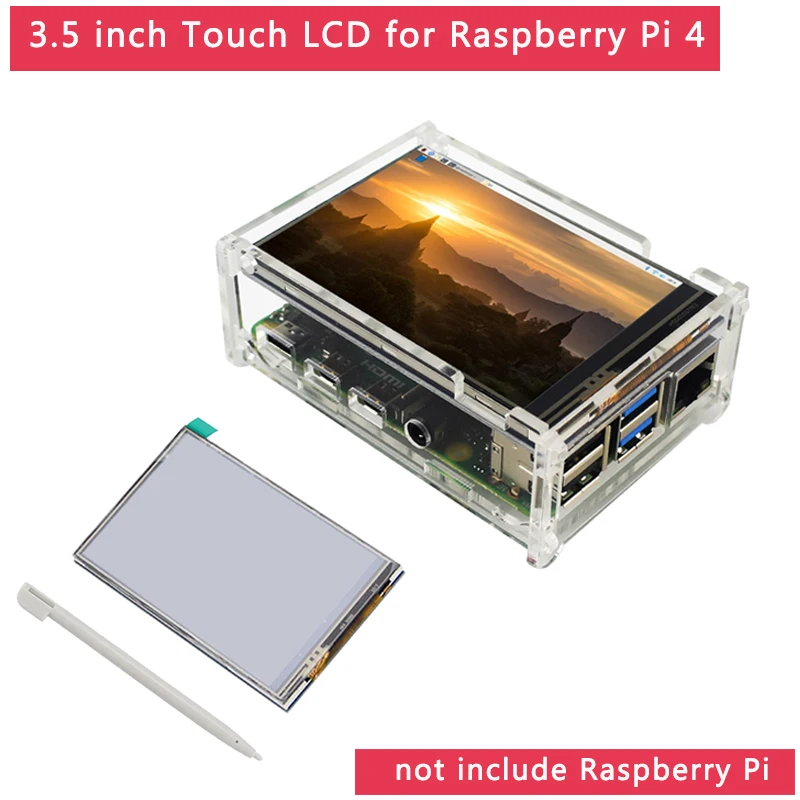 3 5 дюйма Raspberry Pi 4 Model B сенсорный экран 480x320 ЖК опционально 5/50fps акриловый чехол для