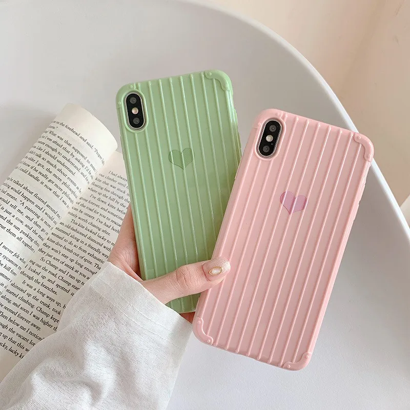 PU Сердце печати чехол для телефона защитный мобильный IPhone X/Xs/MAX Нескользящие