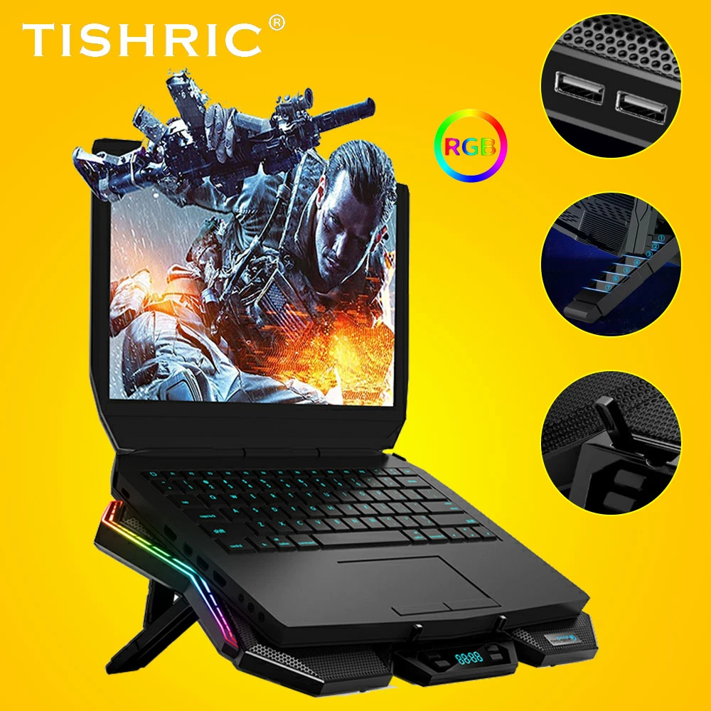 Base enfriadora de ordenador portátil, ventilador de radiador, soporte de refrigeración portátil, accesorios para portátil, seis ventiladores, dos puertos USB|Bases refrigeradoras para ordenadores portátiles| - AliExpress