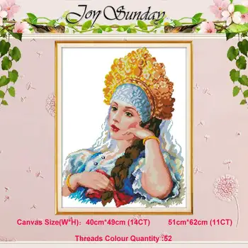 

Golden Crown Princess counted 11CT 14CT Cross Stitch Sets DIY wholesale Cross-stitch Kits Embroidery Needlework Home Decor