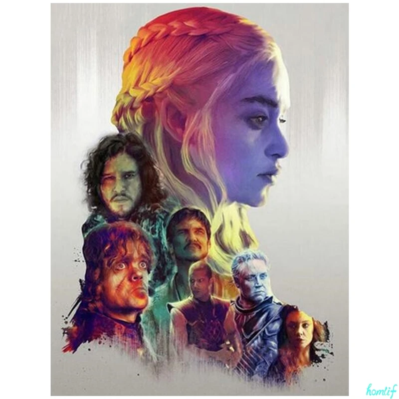 Diy Diamond Painting Game Of Thrones Full Square Round Drill 5D Embroidery Paintings By Number Mosaic | Дом и сад