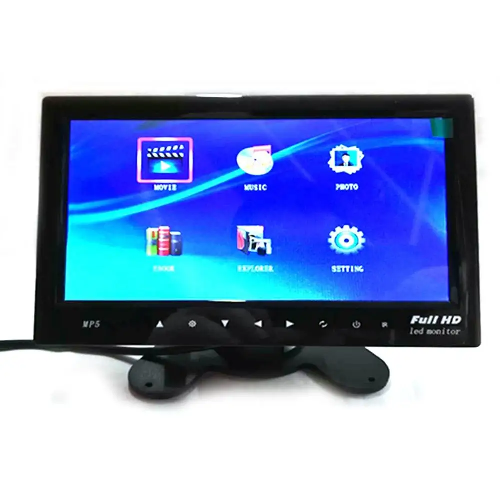 

7-Inch Ultra-Thin Mp5 Desktop Monitor Car Hd Display Bracket Display Support Multiple Languages 16:9/4:3 Conversion
