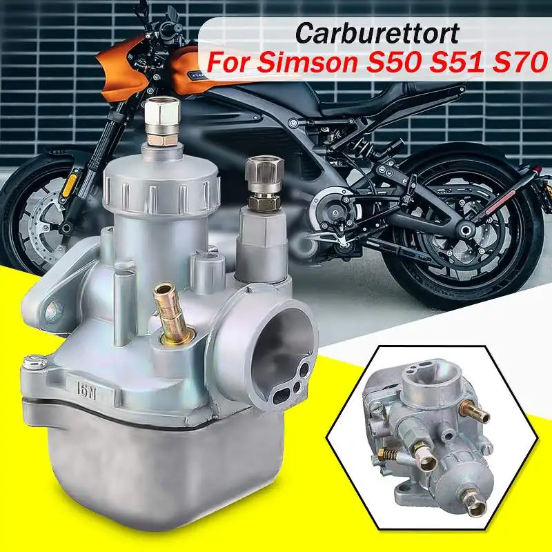 16N1-11 проходной карбюратор для Simson S50, S51 S70 16 мм удельная производительность карбюратор двигатель Carb Алюминий Серебро