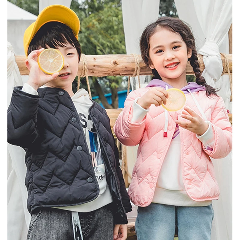  New Children's Clothes Small Children Boys And Girls Down Jacketes Short Baby Coat Bebe Winter Warm