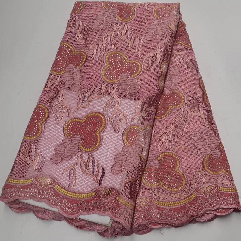 

8 colors (5yards/pc) high grade African net lace pink French lace fabric with wonderful embroidery and stones for party FLP175