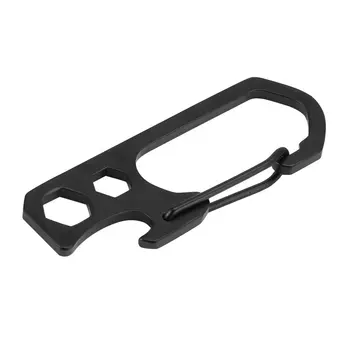 

3-in-1 Mountaineering Buckle Pocket Stainless Steel Outdoor Carabiner Clip EDC Bottle Opener Hook Keychain Key Ring Keychain