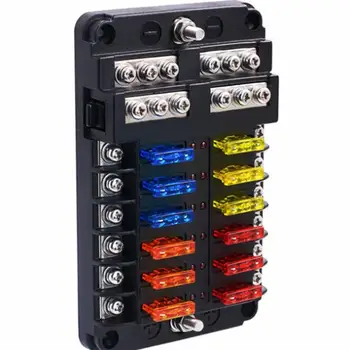 

Body fuse box, 6-rail, universal automatic fuse box, LED indicator, portable automotive fuse box